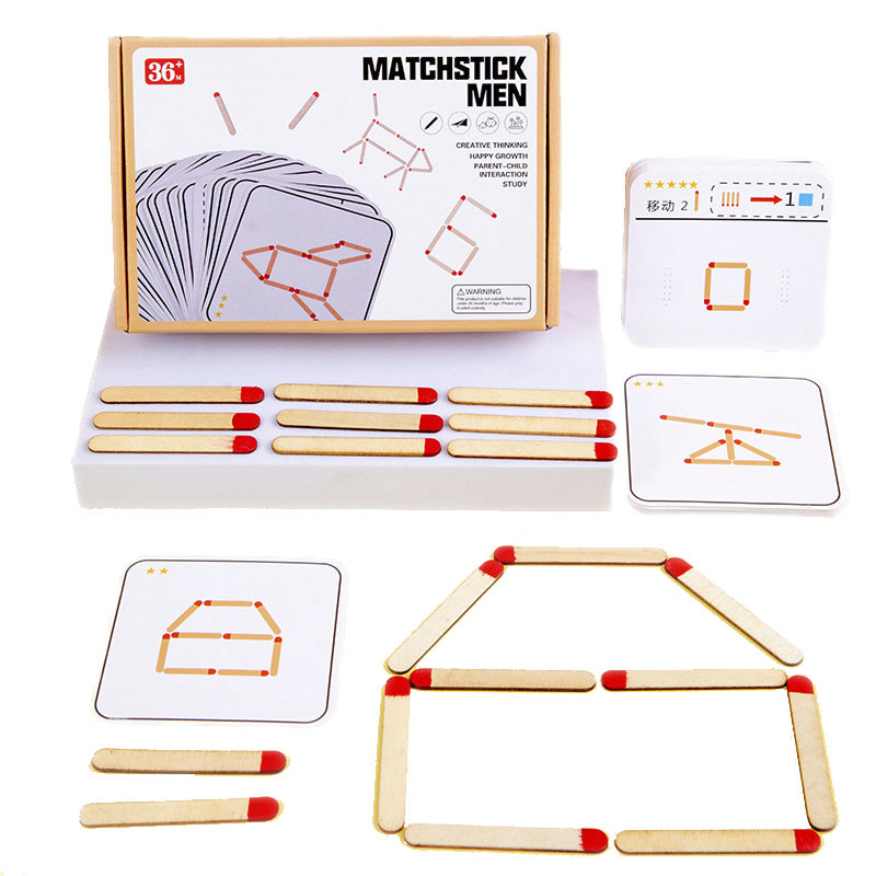 Board Game Fun - Montessori จับคู่ปริศนาเกมของเล่นไม้ DIY คณิตศาสตร์เรขาคณิตเกมกระดาน Thinking Match
