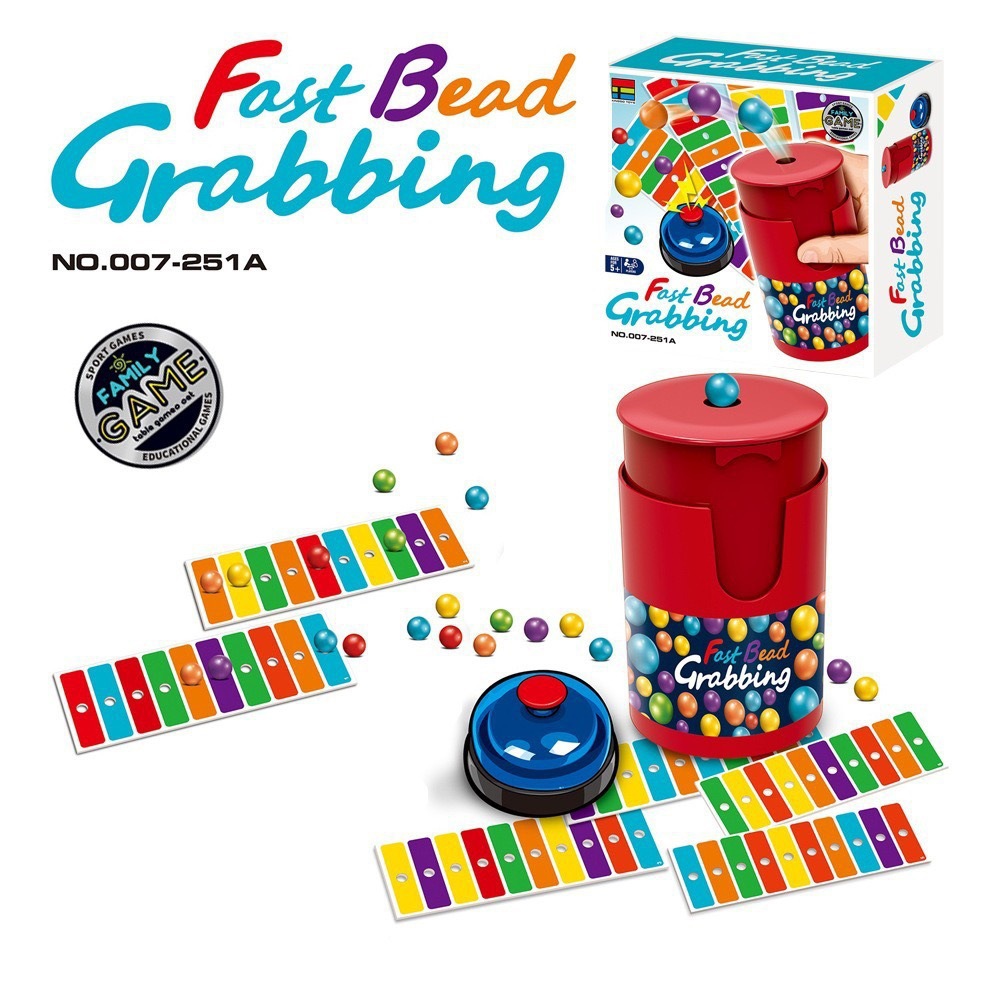 Board Game Fun - เกมกระดานจับลูกปัดเร็วสำหรับผู้เล่นสองคน พร้อมกระดิ่งสุดตื่นเต้น เกมวางแผนการจับคู่ที่สนุกสนาน เหมาะสำหรับการเล่นแบบโต้ตอบระหว่างเด็กและผู้ใหญ่