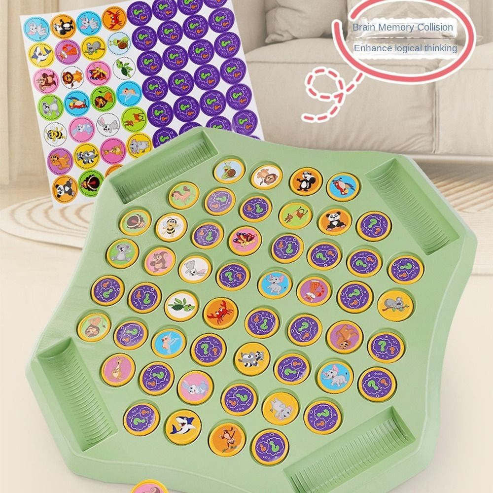 Board Game Oath - ผลไม้พลิกหน่วยความจําเกมหน่วยความจําหมากรุกพลิกพร้อมกระดานหมากรุก 60 การ์ดลวดลายหมากรุกพลิกสัตว์การฝึกอบรมความเข้มข้น