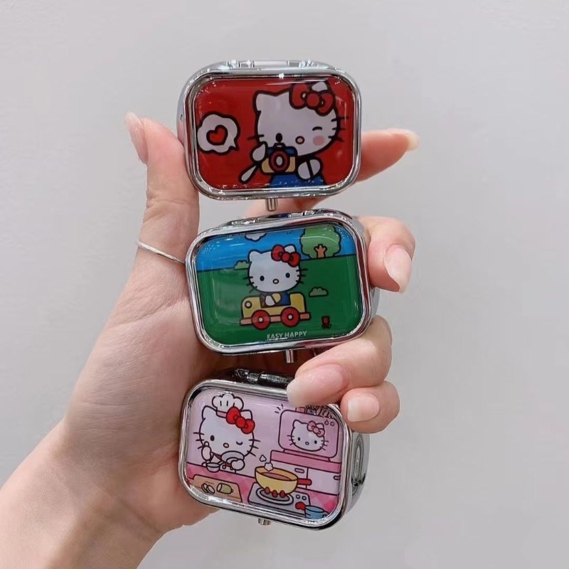 Token Tray Organizer - อะนิเมะเฮลโลคิตตี้กล่องเก็บของโลหะกล่องใส่ยาแบบแบ่งช่องการ์ตูนน่ารักมินิกล่องเครื่องประดับภาชนะใส่ขนมคาวาอิ