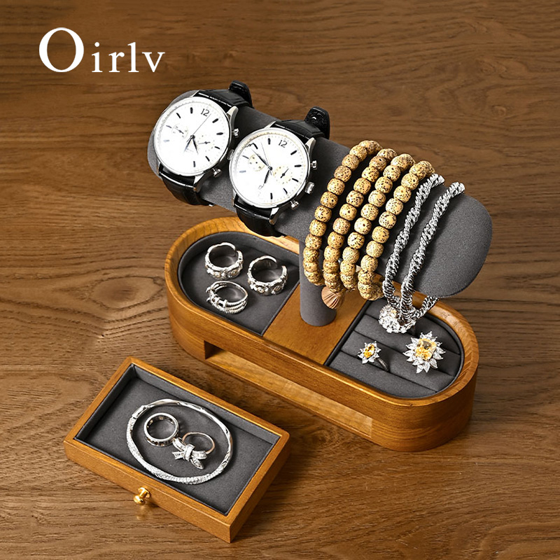 Oirlv ไม้เนื้อแข็งนาฬิกาออแกไน - Token Tray Organizer บทวิจารณ์และราคา