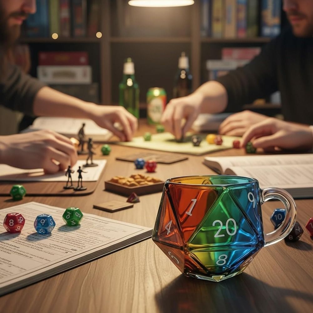 แก้วกาแฟทรงลูกเต๋า D20 ใสสีรุ้ - Board Game Pandemic บทวิจารณ์และราคา