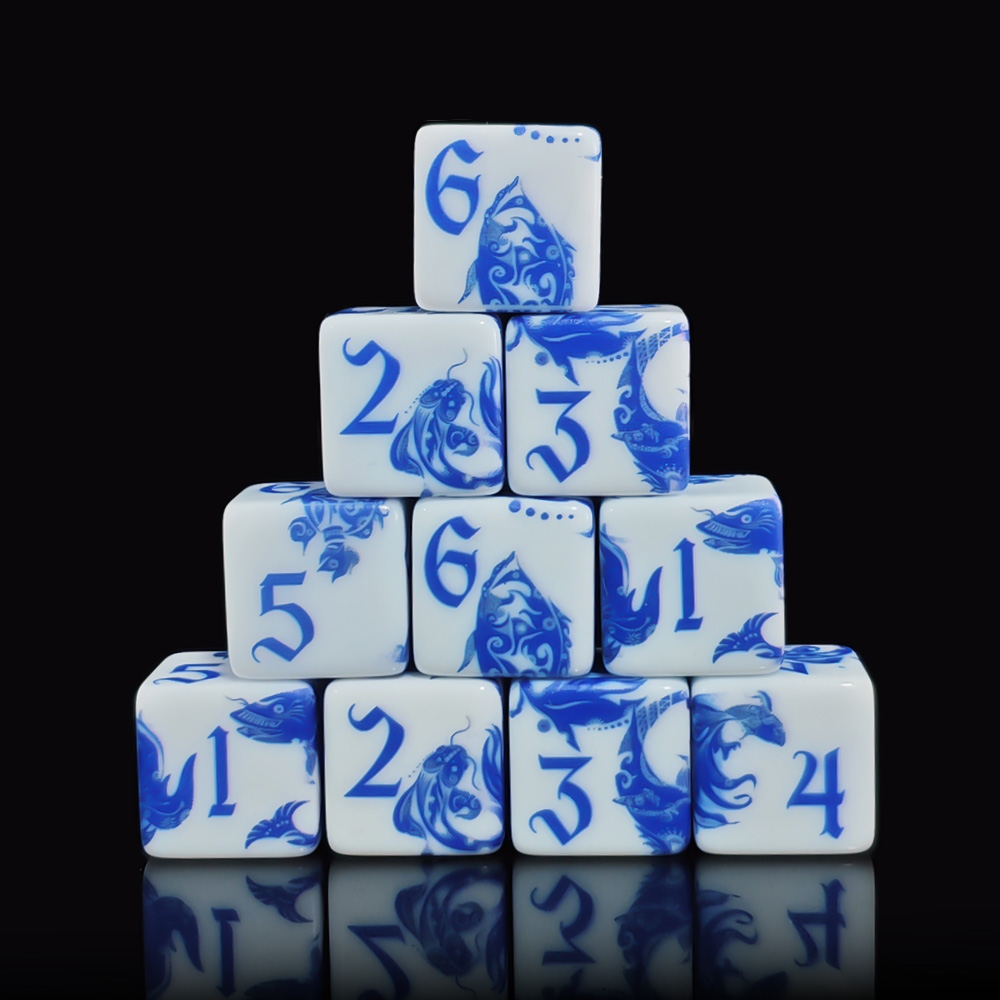 12 ชิ้น ลูกเต๋า 6 ด้าน ลายปลาค - Board Game Electronic Table บทวิจารณ์และราคา
